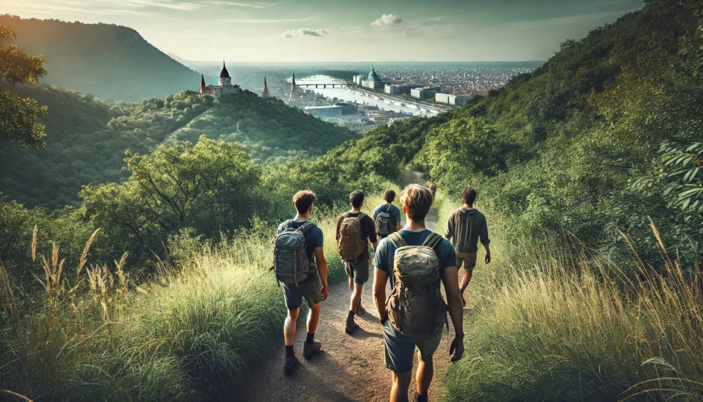 Wanderweg mit Blick auf Budapest